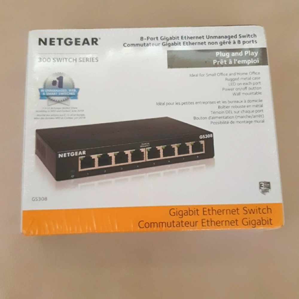 NIB NETGEAR 8-Port Gigabit Ethernet Switch 300 Switch GS308
